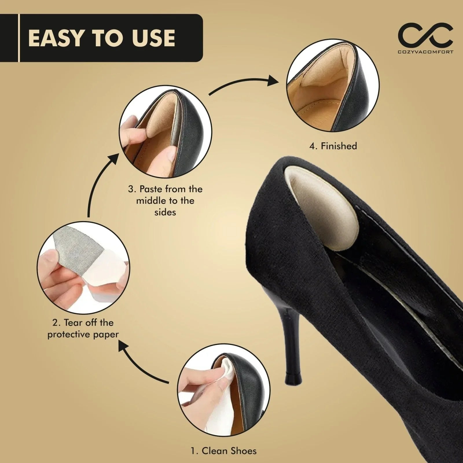Shoe Fillers For Women Heel Grips - Cozyva Comfort