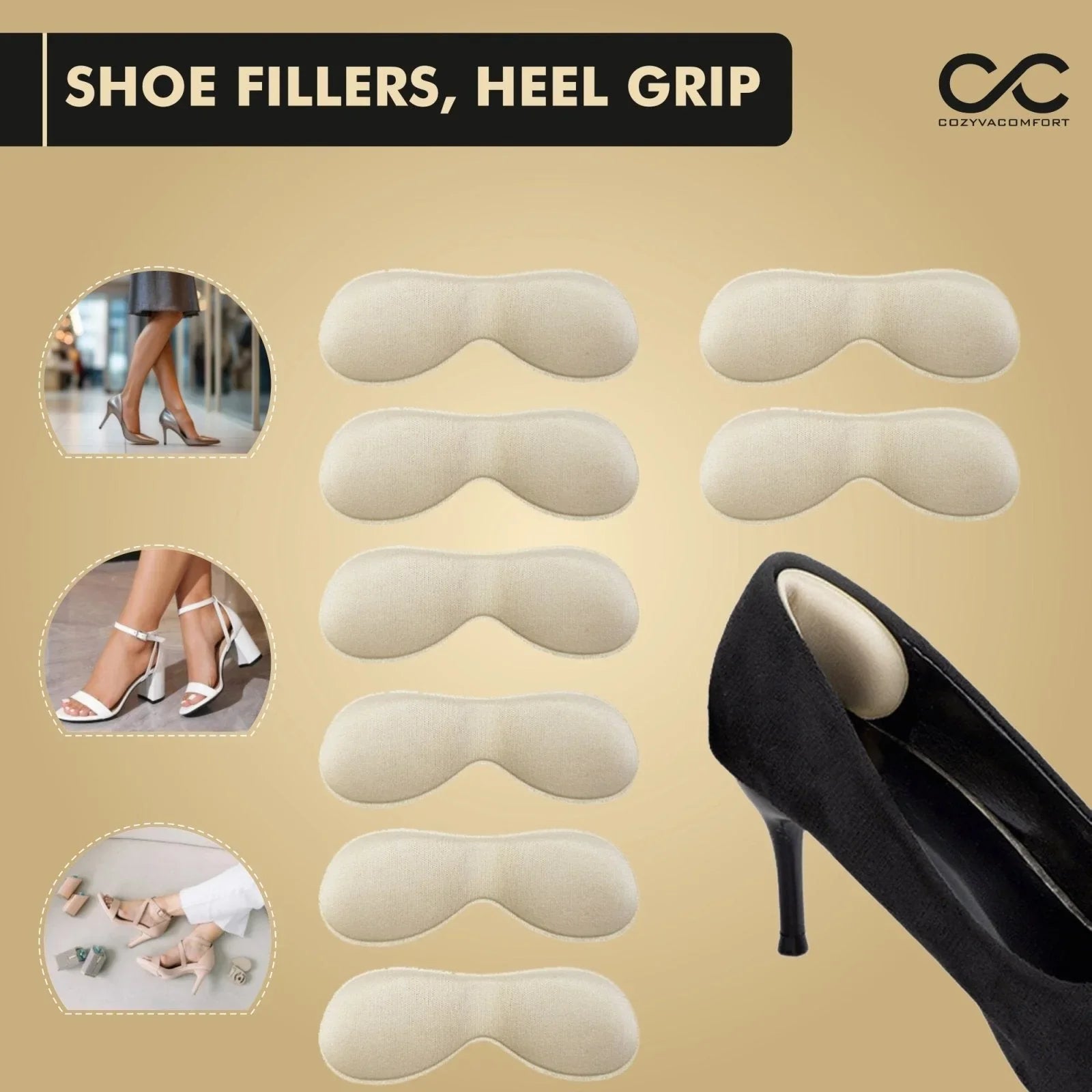 Shoe Fillers For Women Heel Grips - Cozyva Comfort