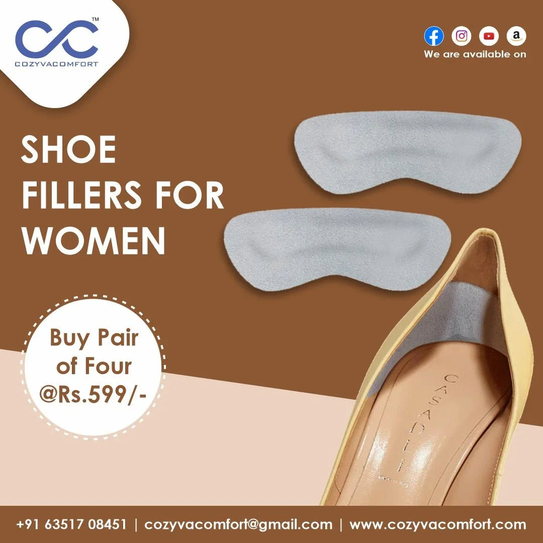 Shoe Fillers For Women Heel Grips (Leather) - Cozyva Comfort