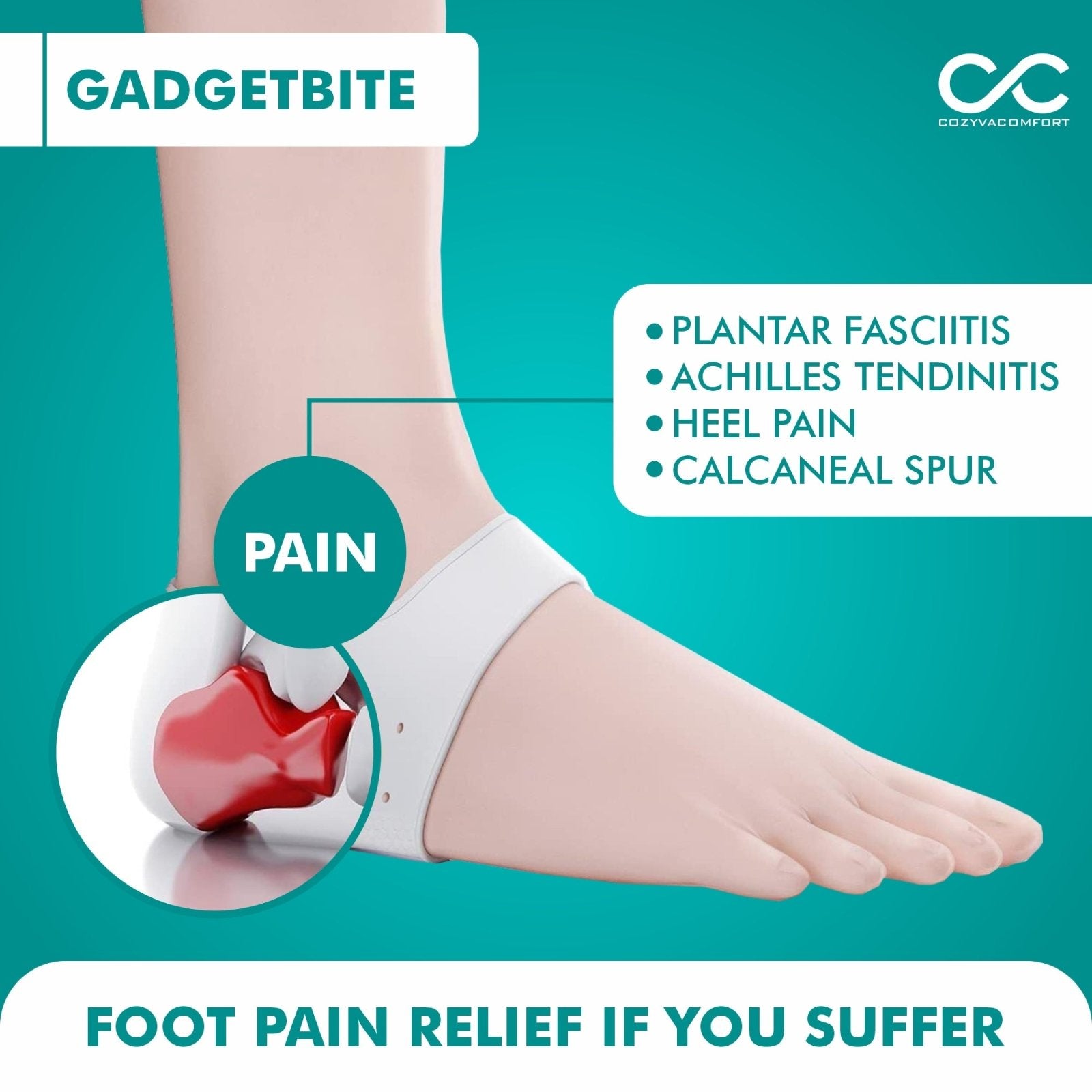 Silicone Heel Pads For Cracked Dry Achilles Heel - Cozyva Comfort