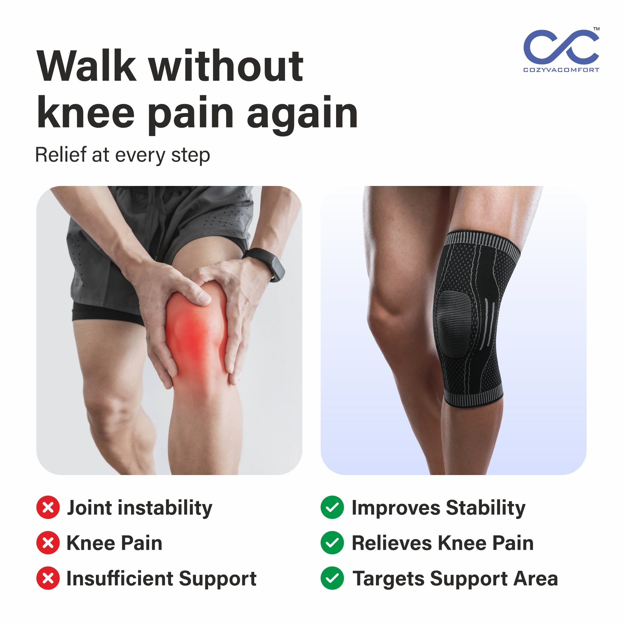 Cozyva Orthotics Knee Support Wrap