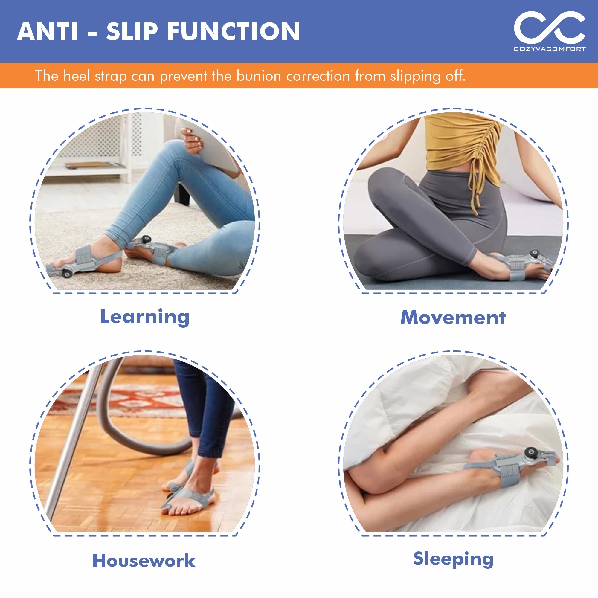 Cozyva Toe Alignment Sleeve – Flexible Foot Support