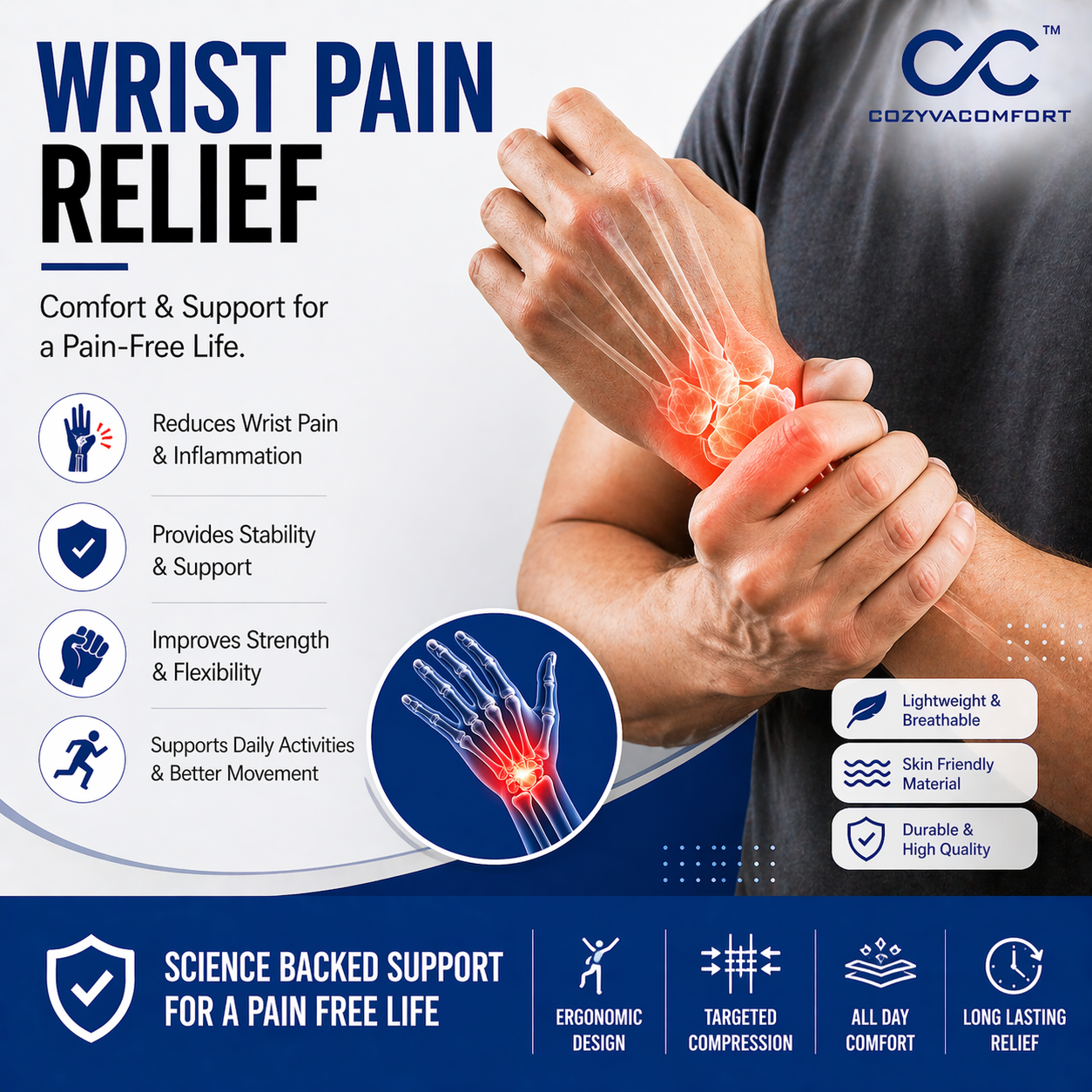 Cozyva FlexiGrip Wrist Band