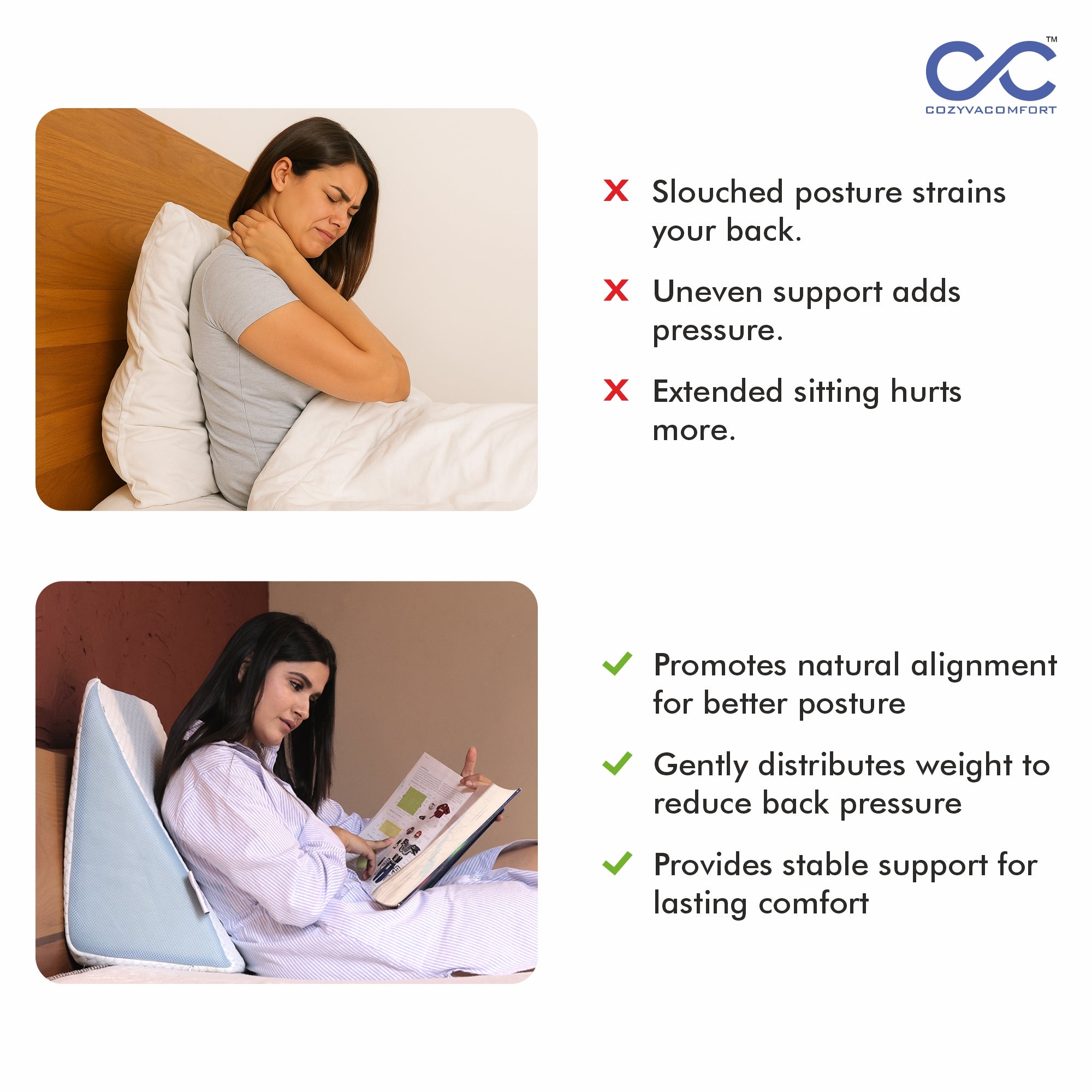 Cozyva Elevate Wedge Cushion