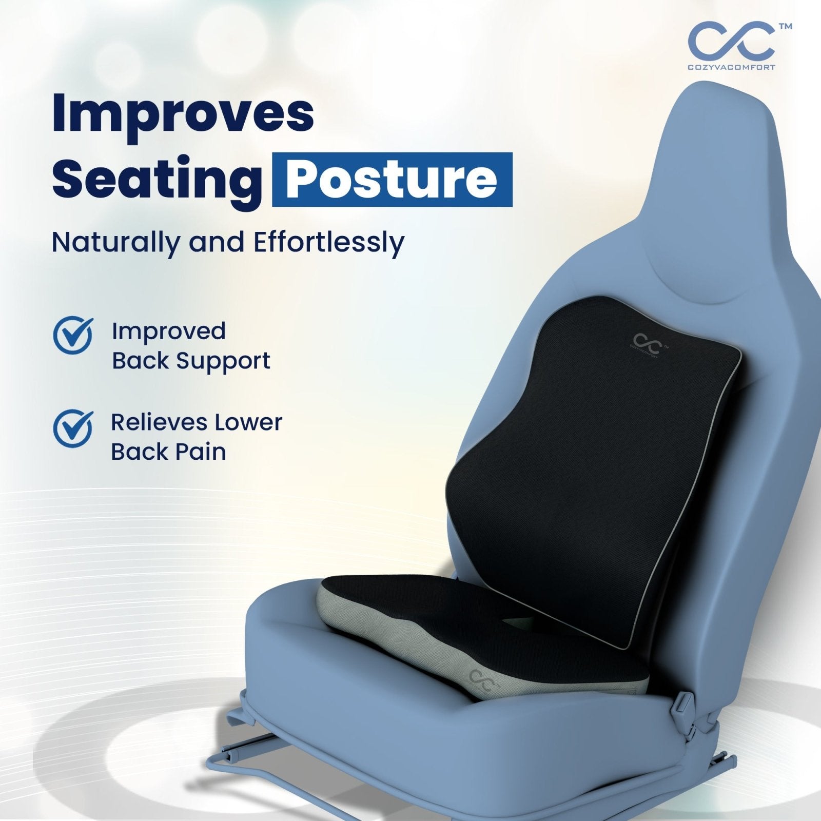 Cozyva Back Rest Pillow and Wedge seating Pillow - Cozyva Comfort